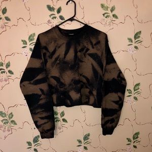 Tye dye cropped crew neck